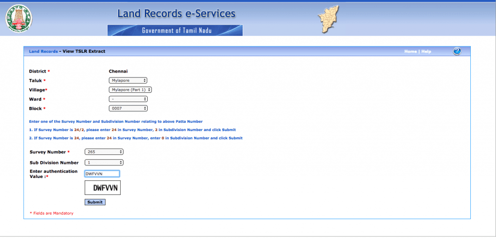 tamil nadu online patta chitta registration process