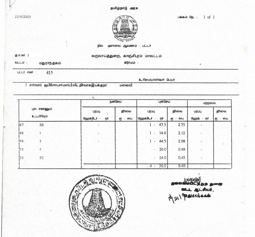 sample patta document