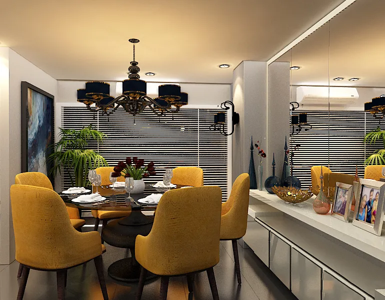 A chic and spacious dining zone, ideal for family gatherings and celebrations.