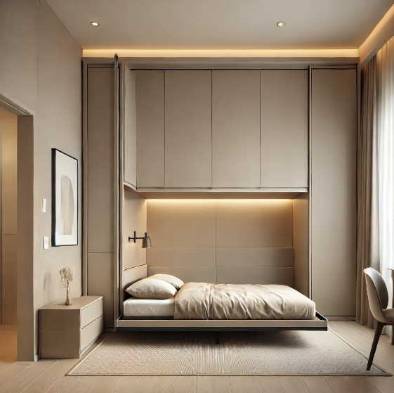 Murphy bed saves space while offering a comfortable sleeping solution

