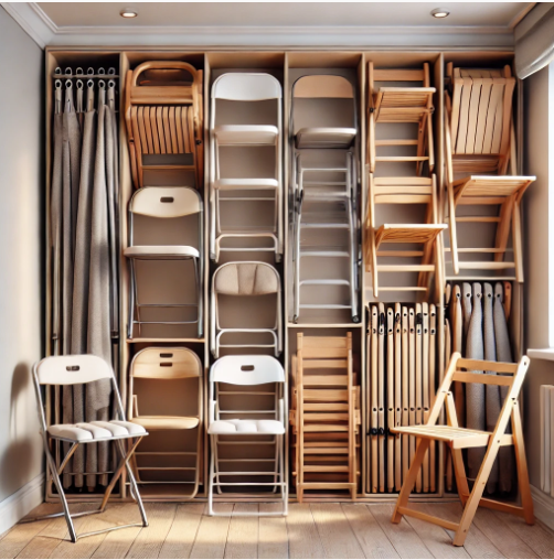 Foldable chairs provide easy seating options that can be stored away effortlessly