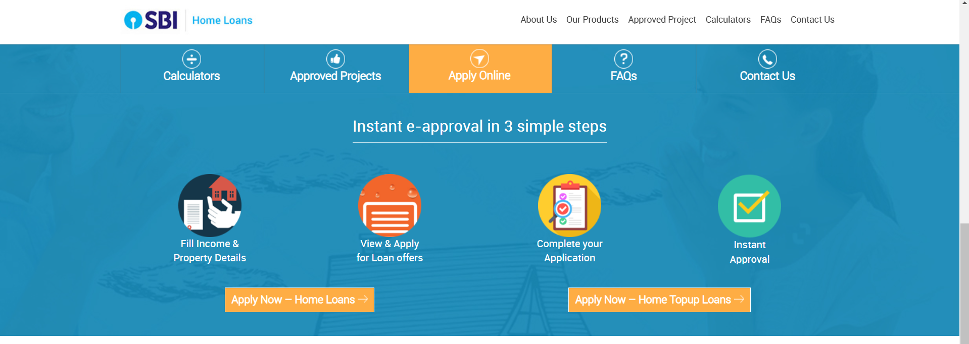 SBI home loan application portal