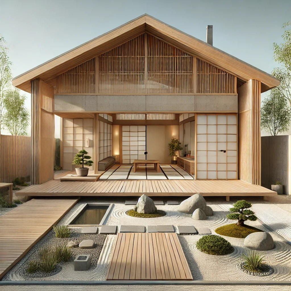 Infuse tranquility and balance into your living space with a Japanese-inspired single-floor house design