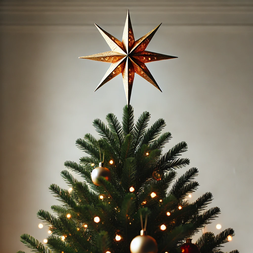 Topper Triumph – A shining star completes the holiday tree.