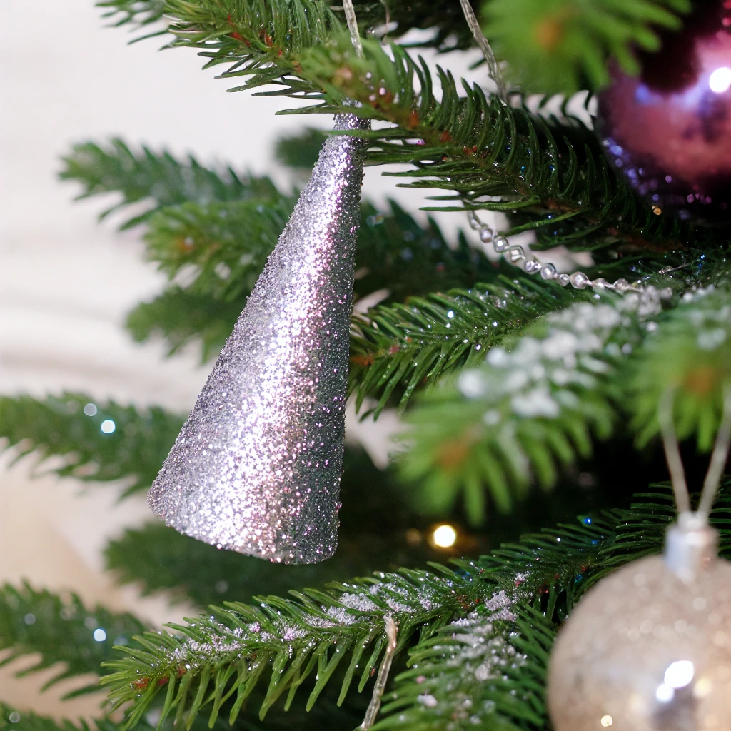 Shimmering Branches – Glitter adds a soft, festive sparkle.