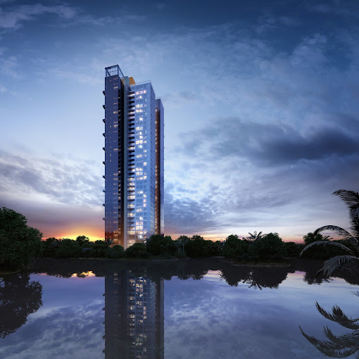 Elegance reflected: Trump Tower Kolkata lights up the evening skyline.





