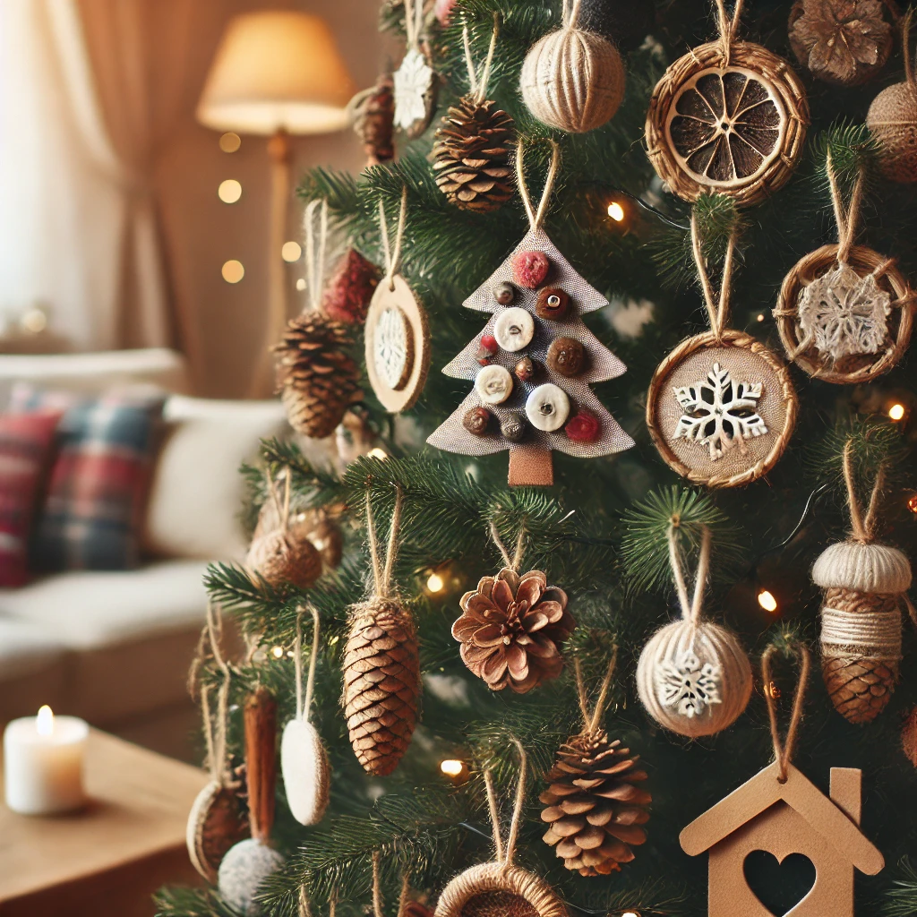 Handmade Charm – DIY ornaments add a cozy, personal touch.