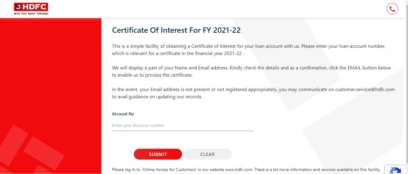 View and Download Certificate of Interest from HDFC Bank