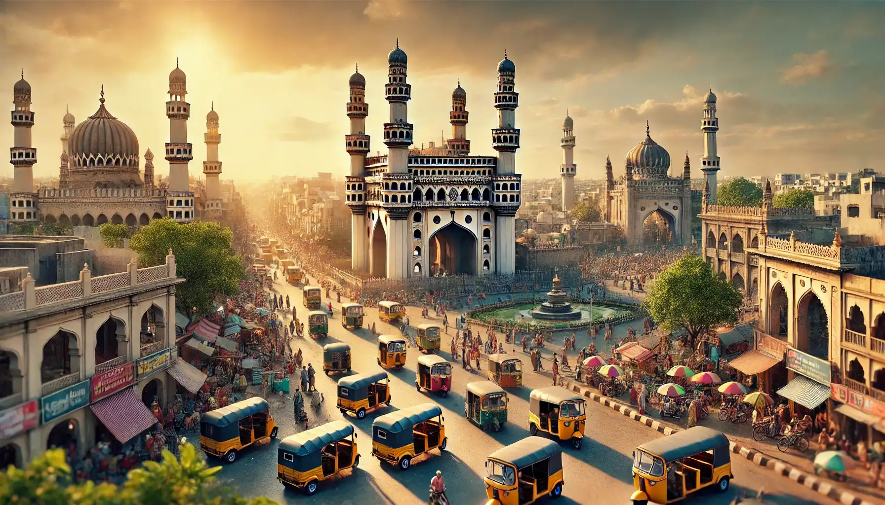 AI's depiction of Hyderabad's iconic buildings. 