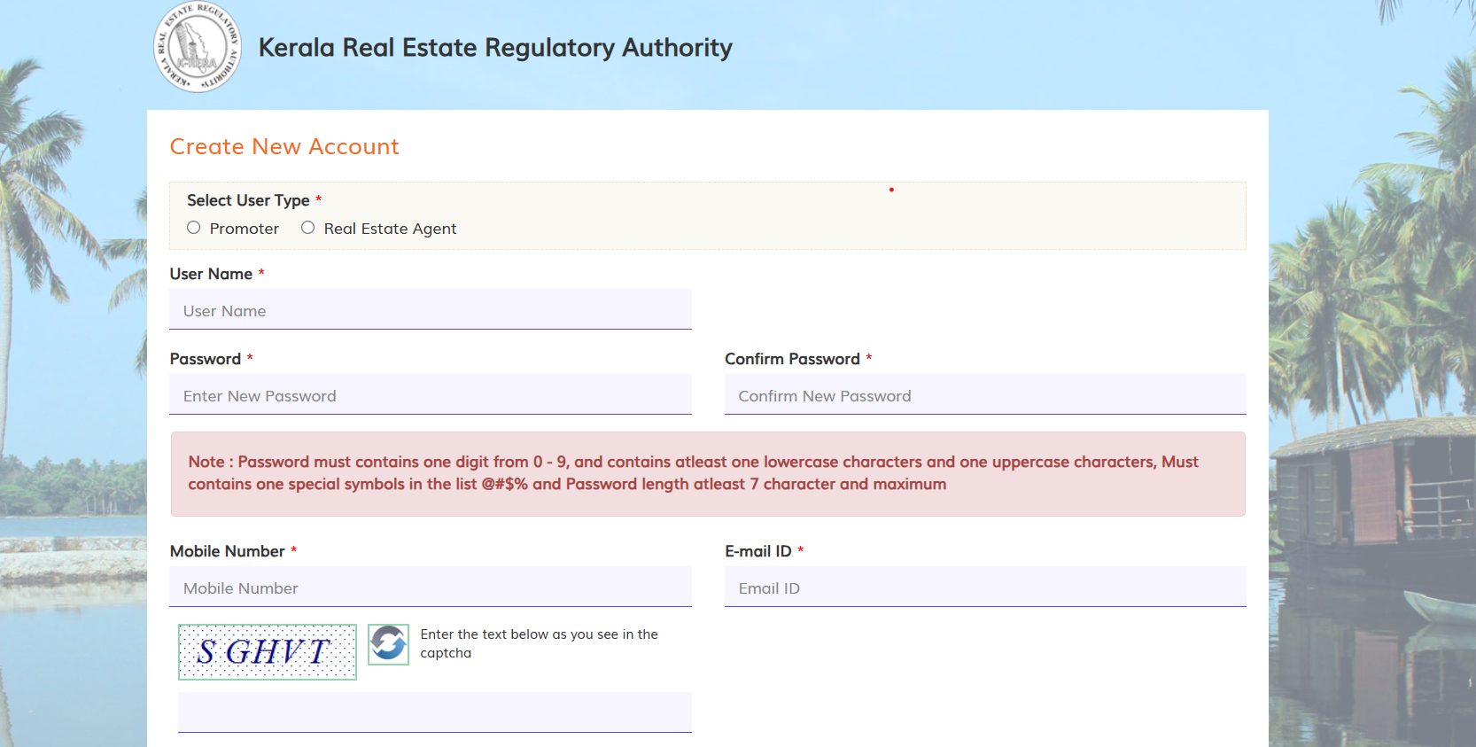 rera fees for project registration