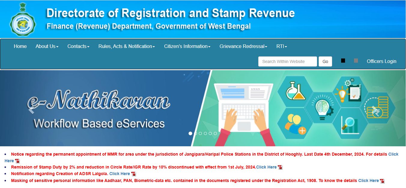 West Bengal official stamp duty portal