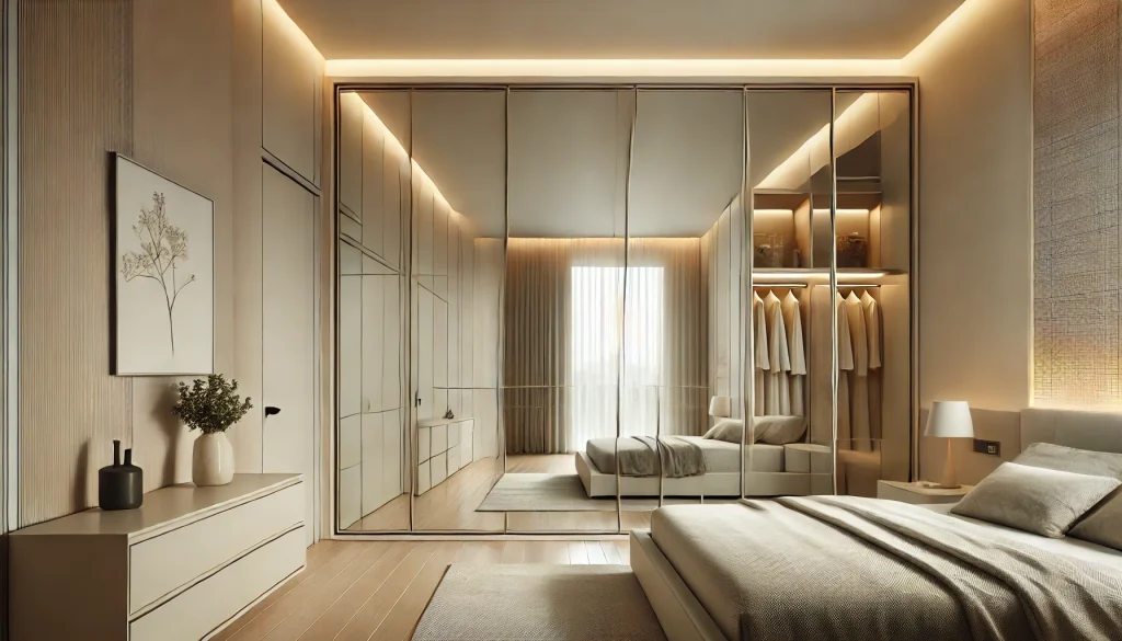 Built-In Wardrobe with Sliding Mirrors