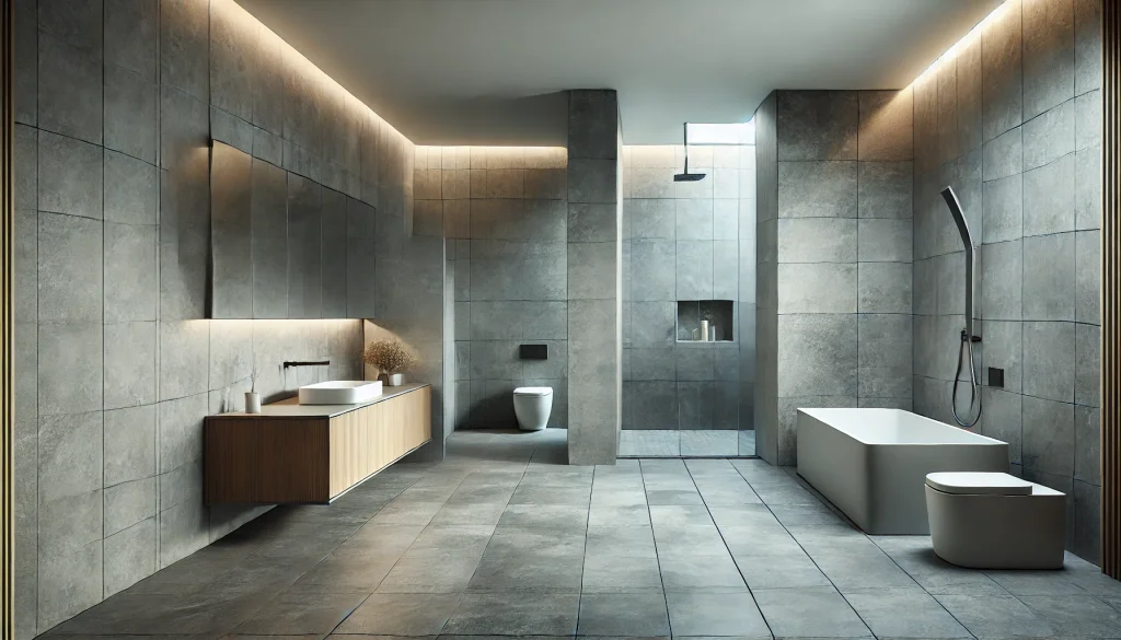 Seamless Transitions with Continuous Flooring and Wall Tiles