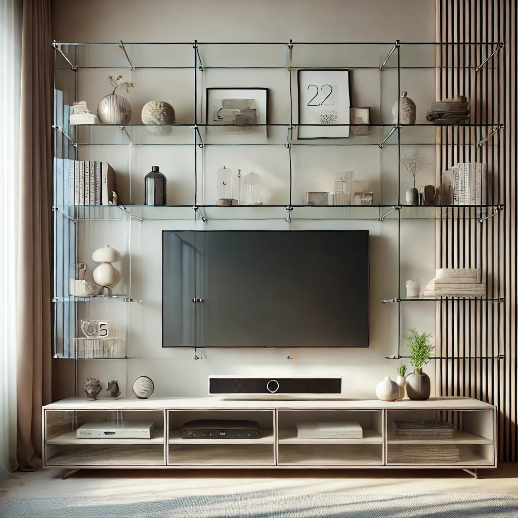 Glass Shelved TV Unit