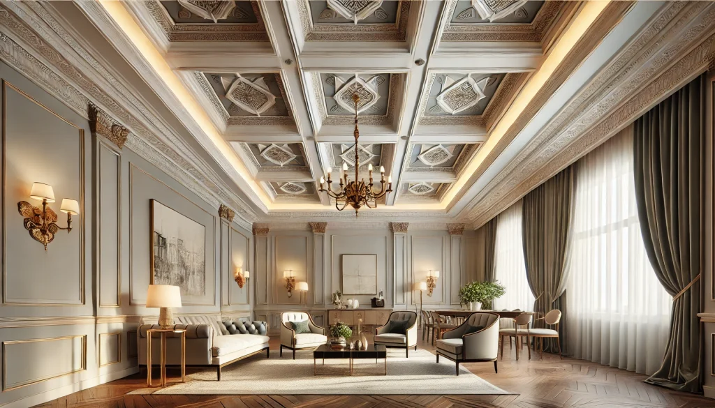 coffered bedroom ceiling