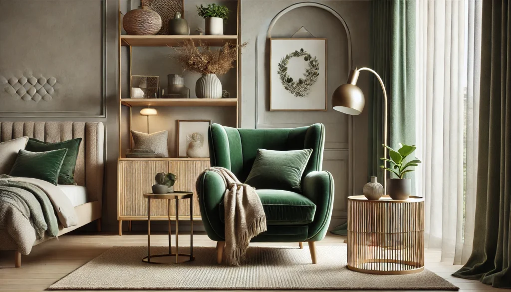 Green Velvet Armchair