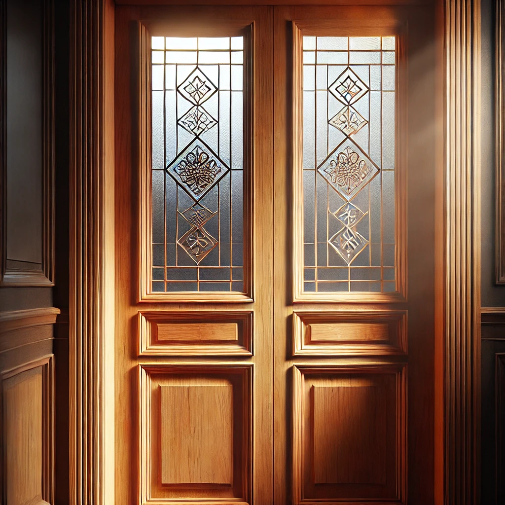 Paneled Door with Etched Glass Inset