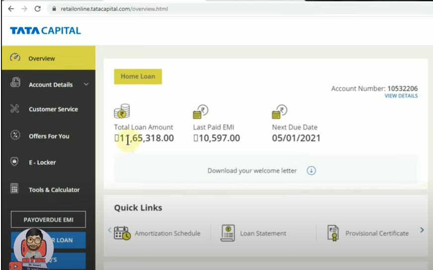 navigating to loan section