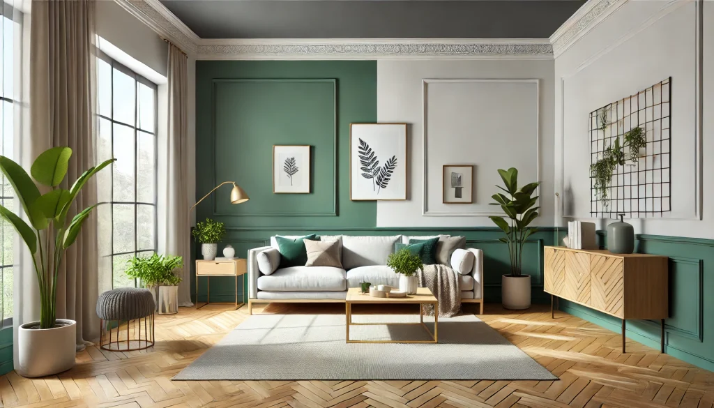 Two Toned Walls Green and White