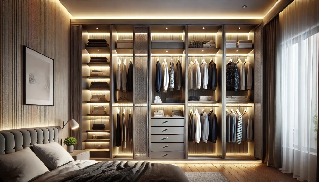 Wardrobe with Built-In Lighting