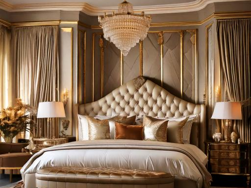 Luxurious Upholstery and Fabrics bedroom design