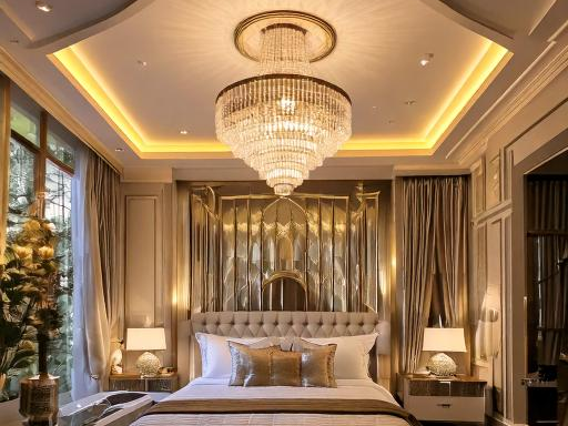 Statement Lighting Fixtures bedroom design