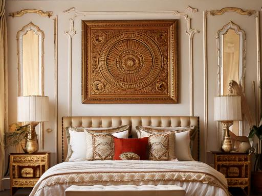 Indian Art and Craftsmanship bedroom design
