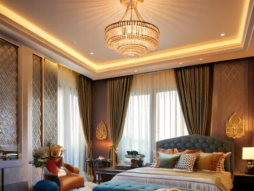 Fusion of East and West bedroom design