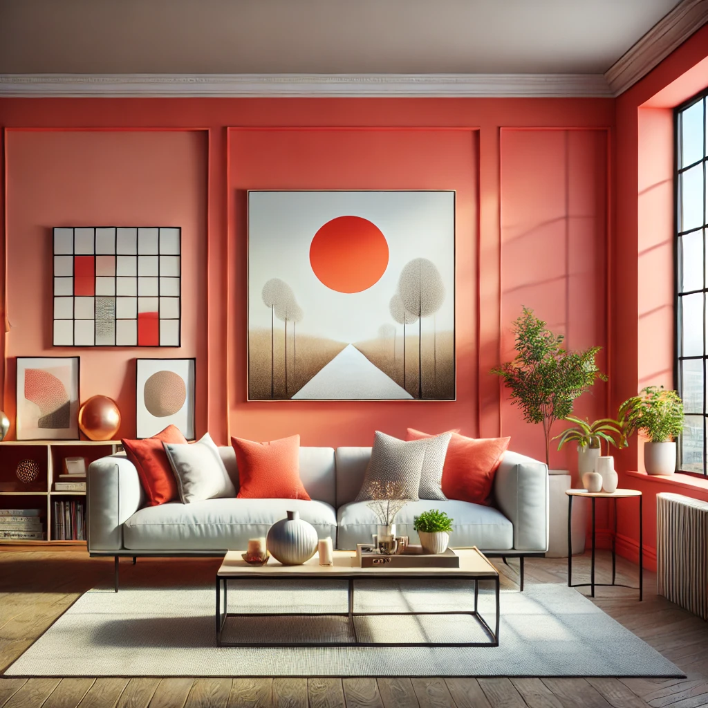 Coral colour Energizes and Refreshes the Space